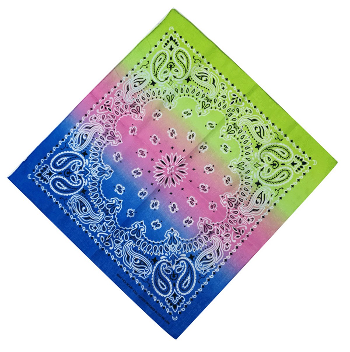 xsby 12 Piece Novelty Bandanas Paisley 100% Cotton Headwear