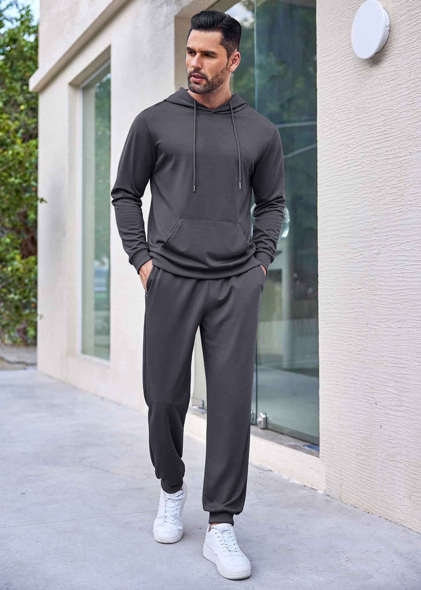 COOFANDY Sweatsuits for Men 2 Piece Tracksuit Casual Athletic Jogging Suit Hooded Set