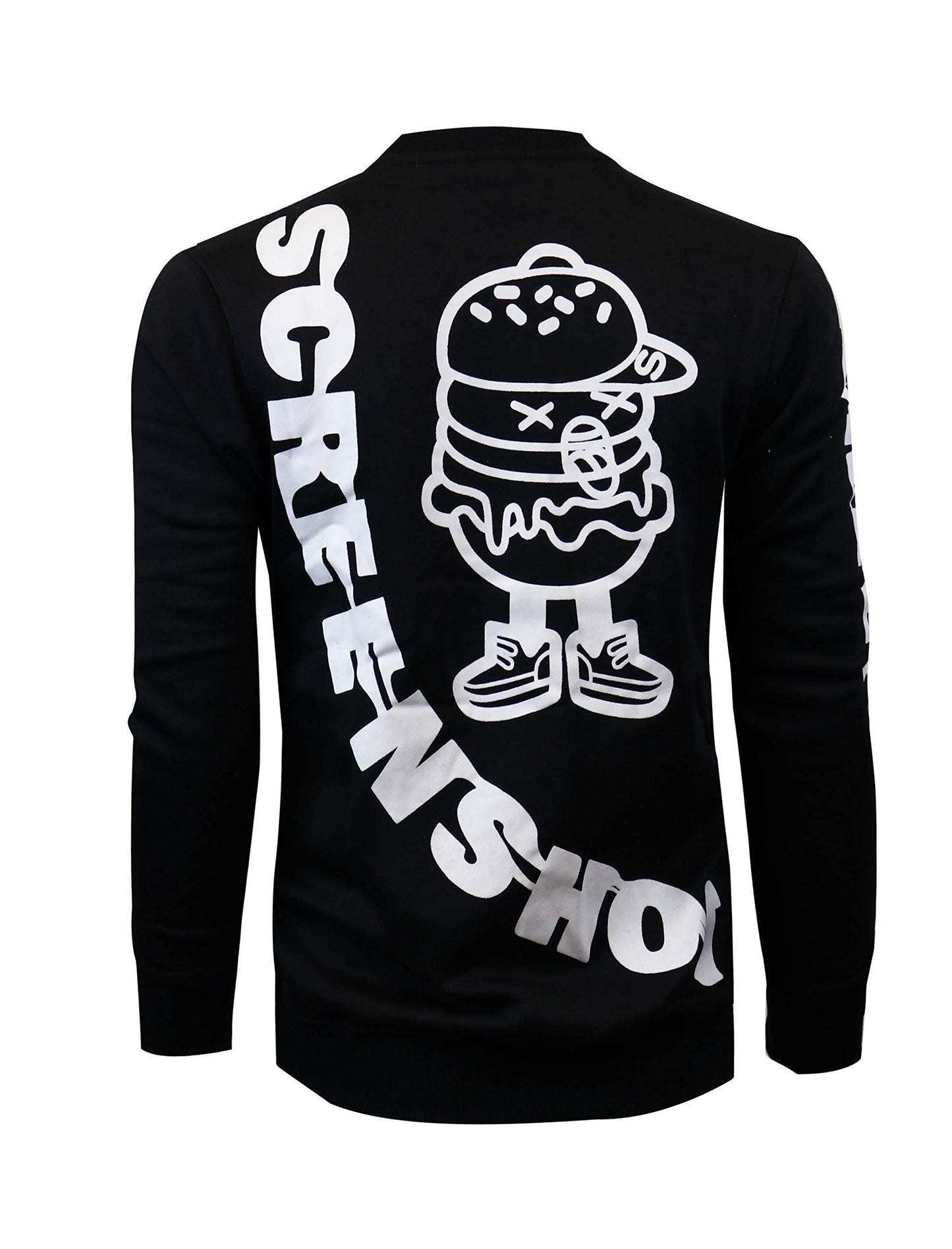 Screenshotbrand Mens Urban Hip Hop Premium Fleece - Pullover Active Urbanwear Street Fashion Crew Neck Sweatshirt