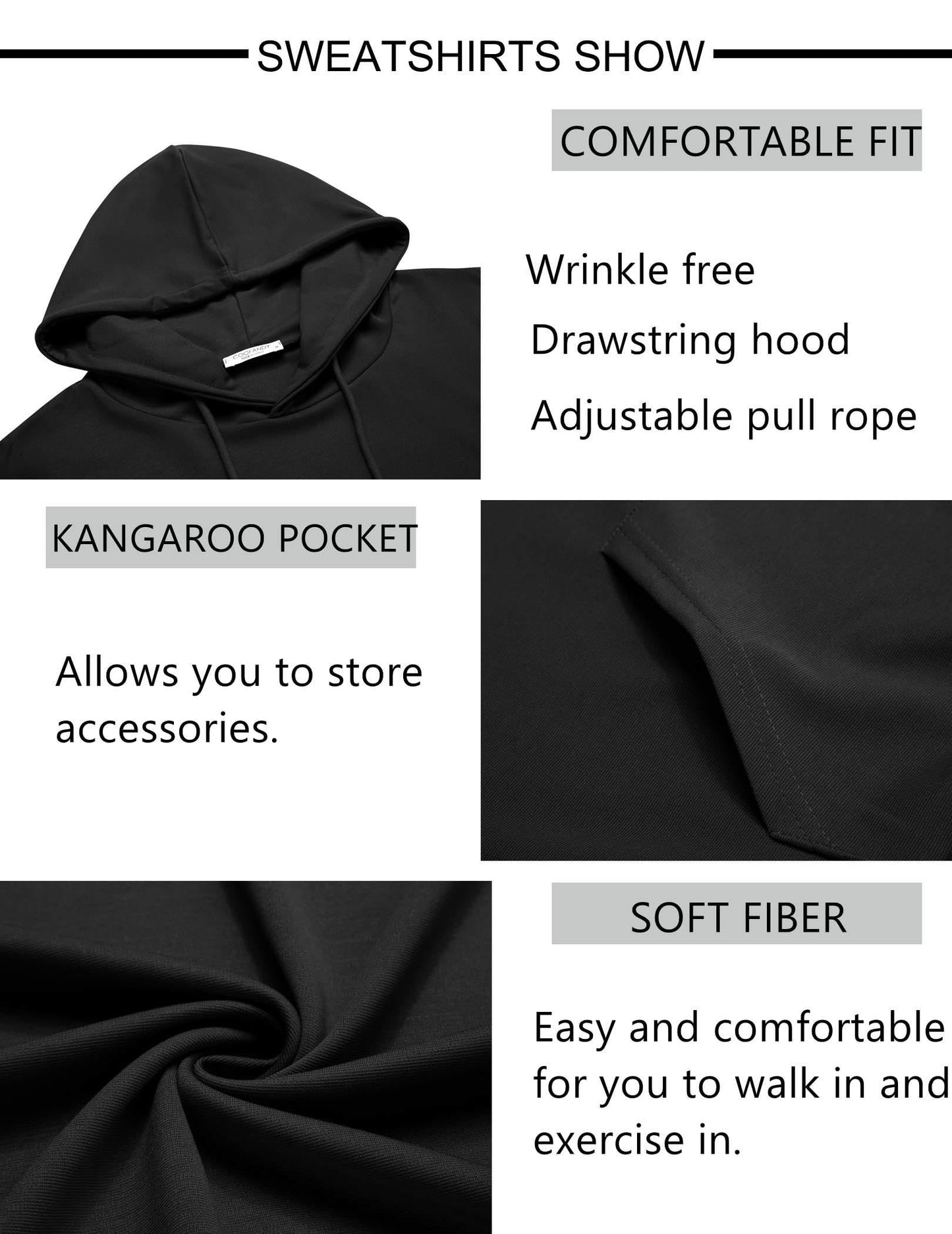 COOFANDY Sweatsuits for Men 2 Piece Tracksuit Casual Athletic Jogging Suit Hooded Set