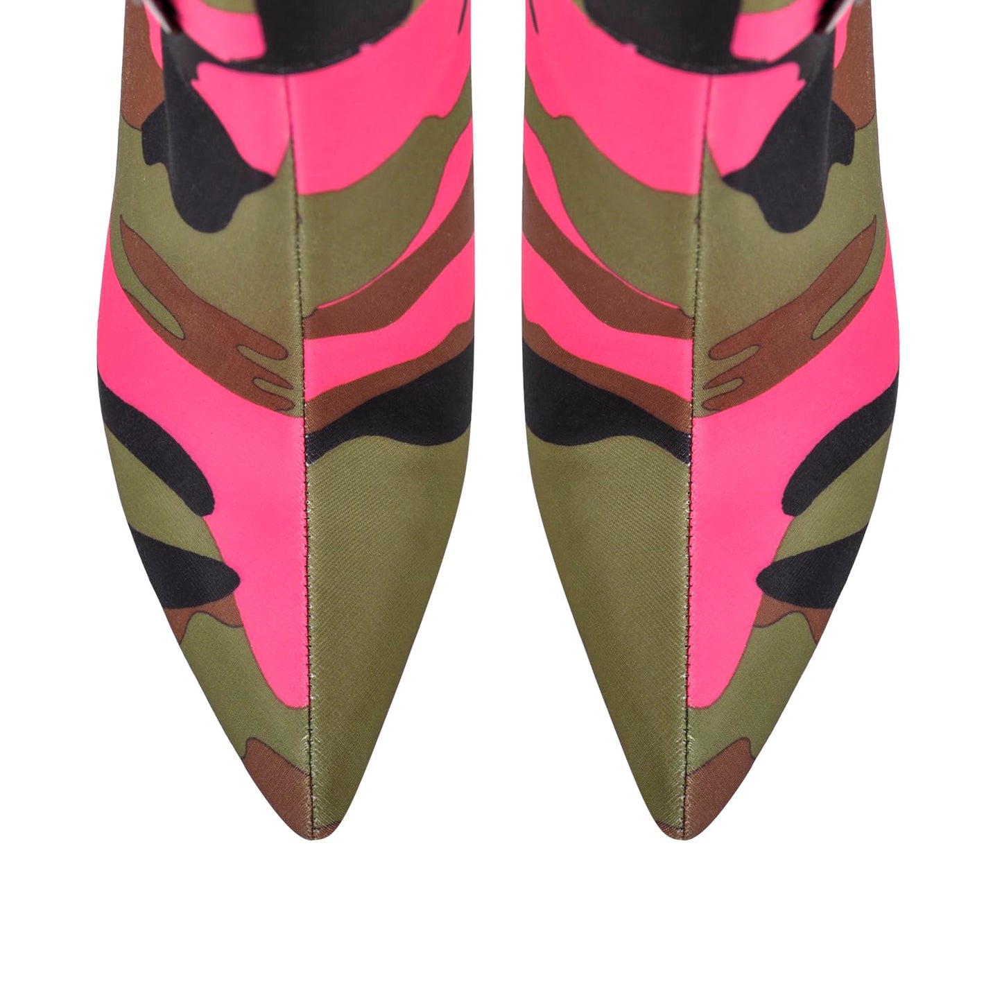 richealnini Women's Thigh High Boots with Straps Canvas Stiletto Heel Sexy Pointed Toe Party Riding Boots