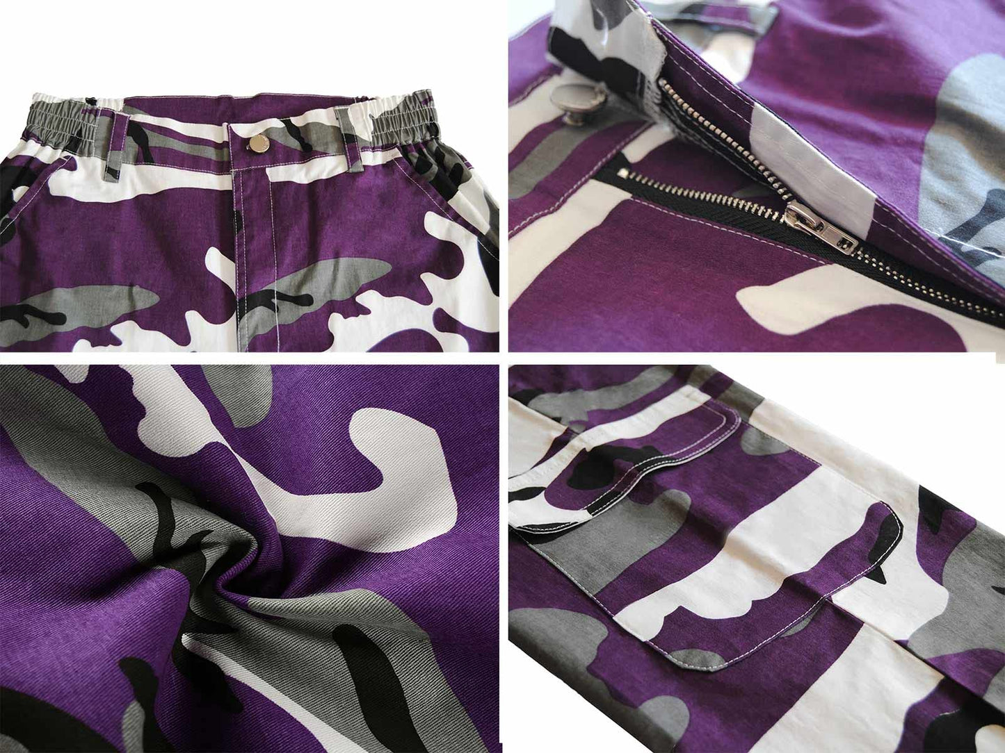 ZODLLS Women's Camo Pants Cargo Trousers Cool Camouflage Pants Elastic Waist Casual Multi Jogger Pants with Pocket