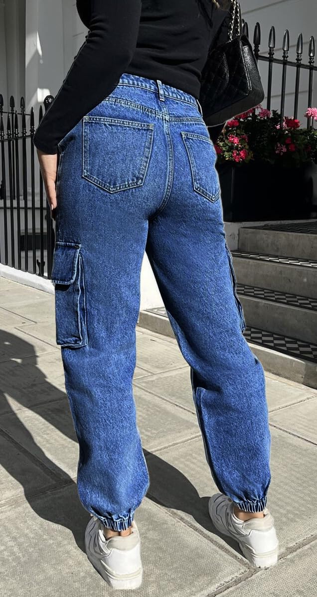 Women's Cargo Jogger Camo Pants with Pockets High Waist Slim Casual Tapered Camouflage Combat Hiking Pants