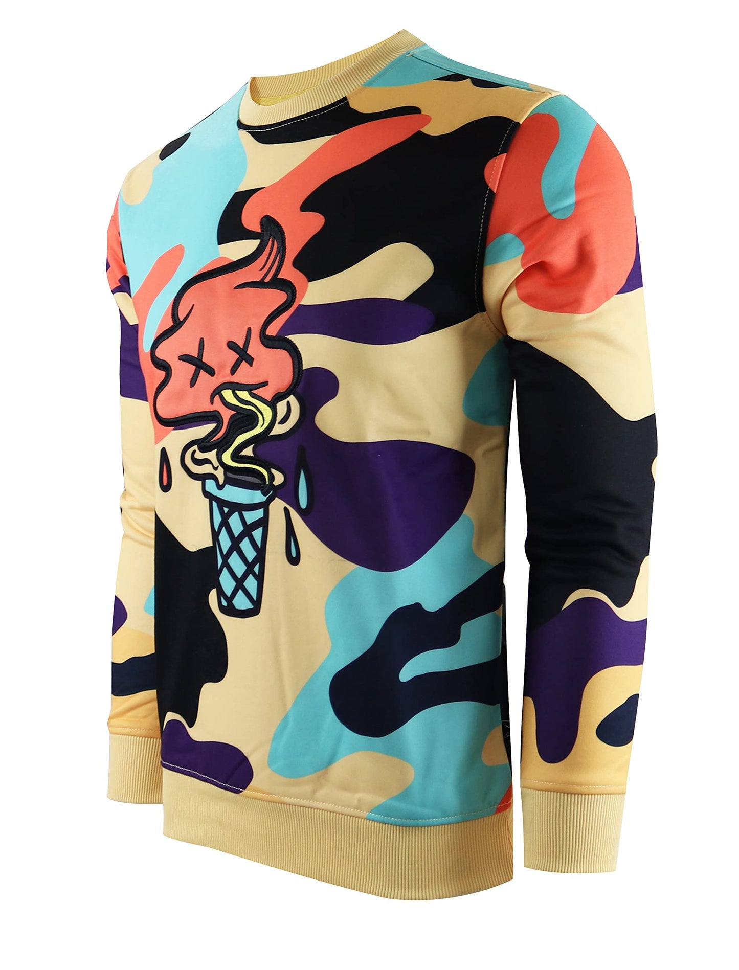 Screenshotbrand Mens Urban Hip Hop Premium Fleece - Pullover Active Urbanwear Street Fashion Crew Neck Sweatshirt