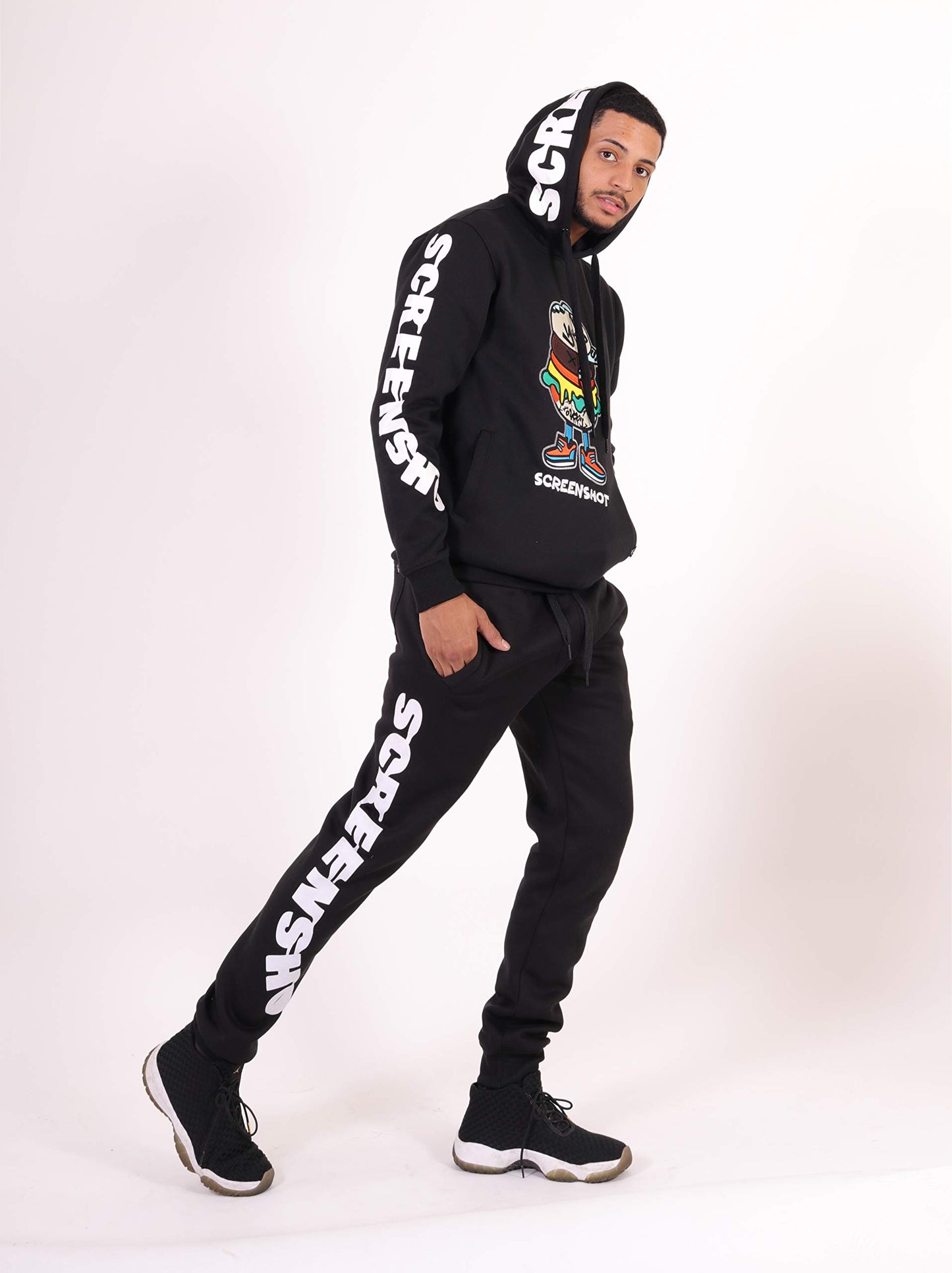 Screenshotbrand Mens Urban Hip Hop Premium Fleece - Pullover Active Urbanwear Street Fashion Crew Neck Sweatshirt