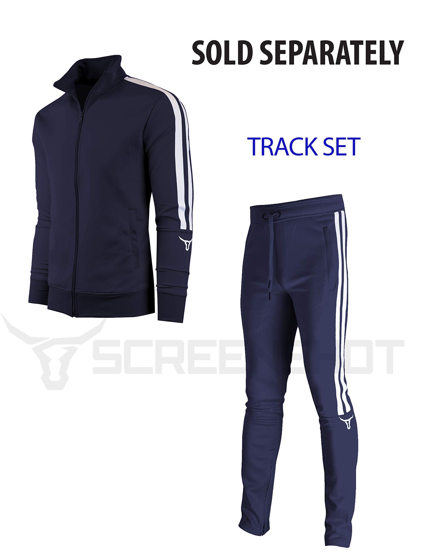 SCREENSHOT Mens Urban Hip Hop Premium Track Jacket - Slim Fit Side Taping Sportswear Urbanwear Streetwear Fashion Top