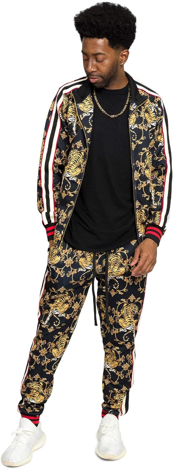 G-Style USA Men's Tiger Pattern Tracksuit Sets