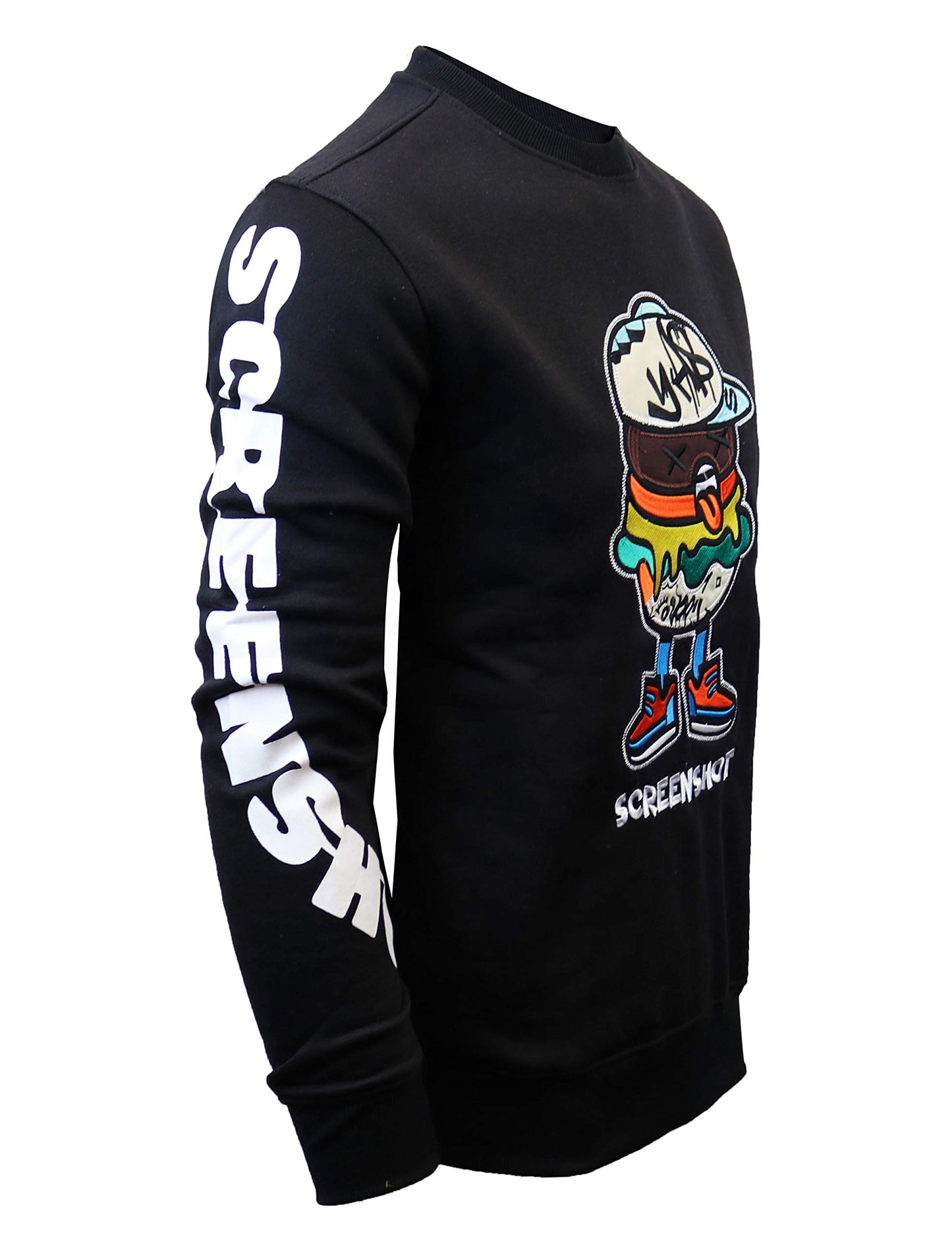 Screenshotbrand Mens Urban Hip Hop Premium Fleece - Pullover Active Urbanwear Street Fashion Crew Neck Sweatshirt