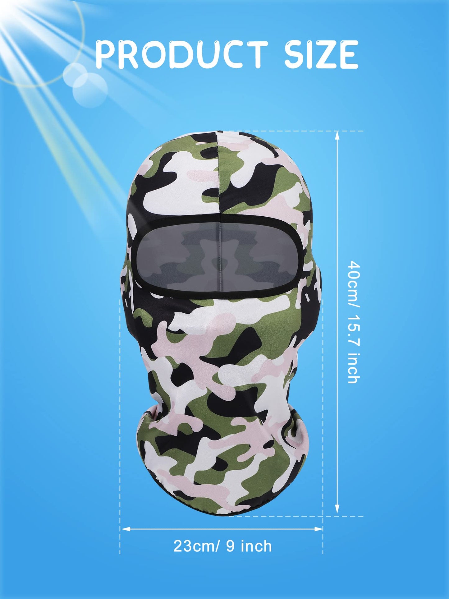 Geyoga 8 Pcs Balaclava Ski Mask Sun Protection Windproof Balaclava UV Protection Summer Full Face Covering for Outdoor Sports