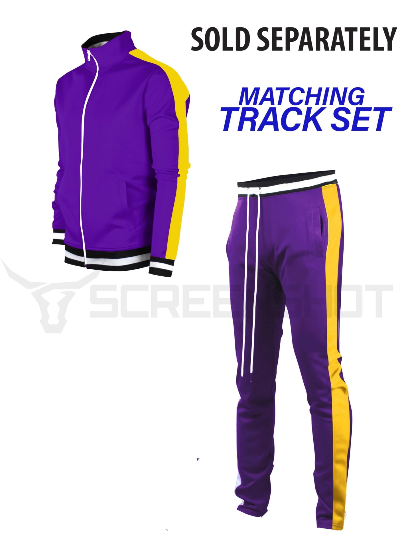 SCREENSHOT Mens Urban Hip Hop Premium Track Jacket - Slim Fit Side Taping Sportswear Urbanwear Streetwear Fashion Top