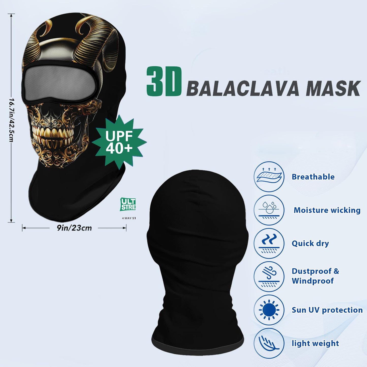 Obacle Balaclava Face Mask Men Women Lightweight for Ski Hunting Cycling Fishing