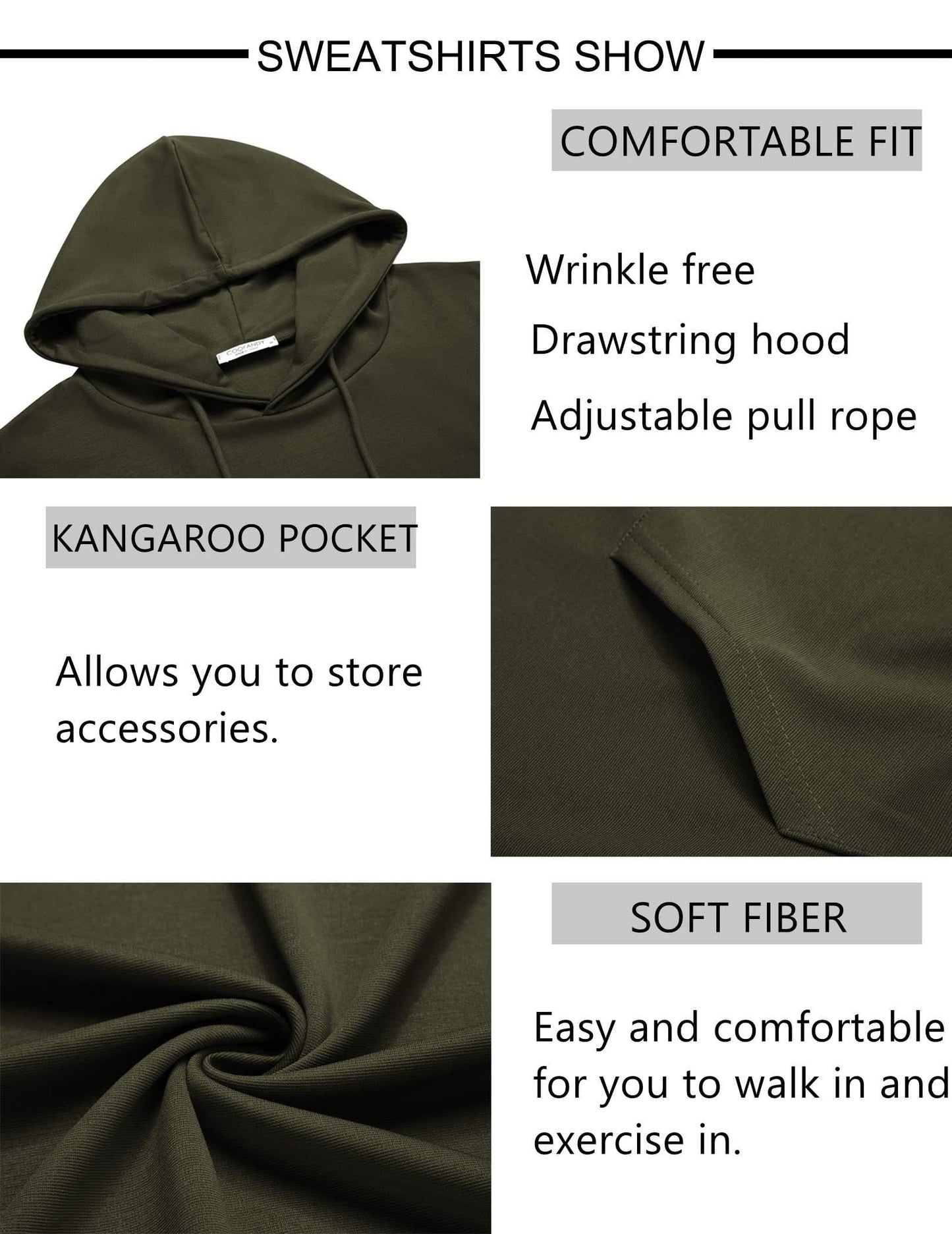 COOFANDY Sweatsuits for Men 2 Piece Tracksuit Casual Athletic Jogging Suit Hooded Set