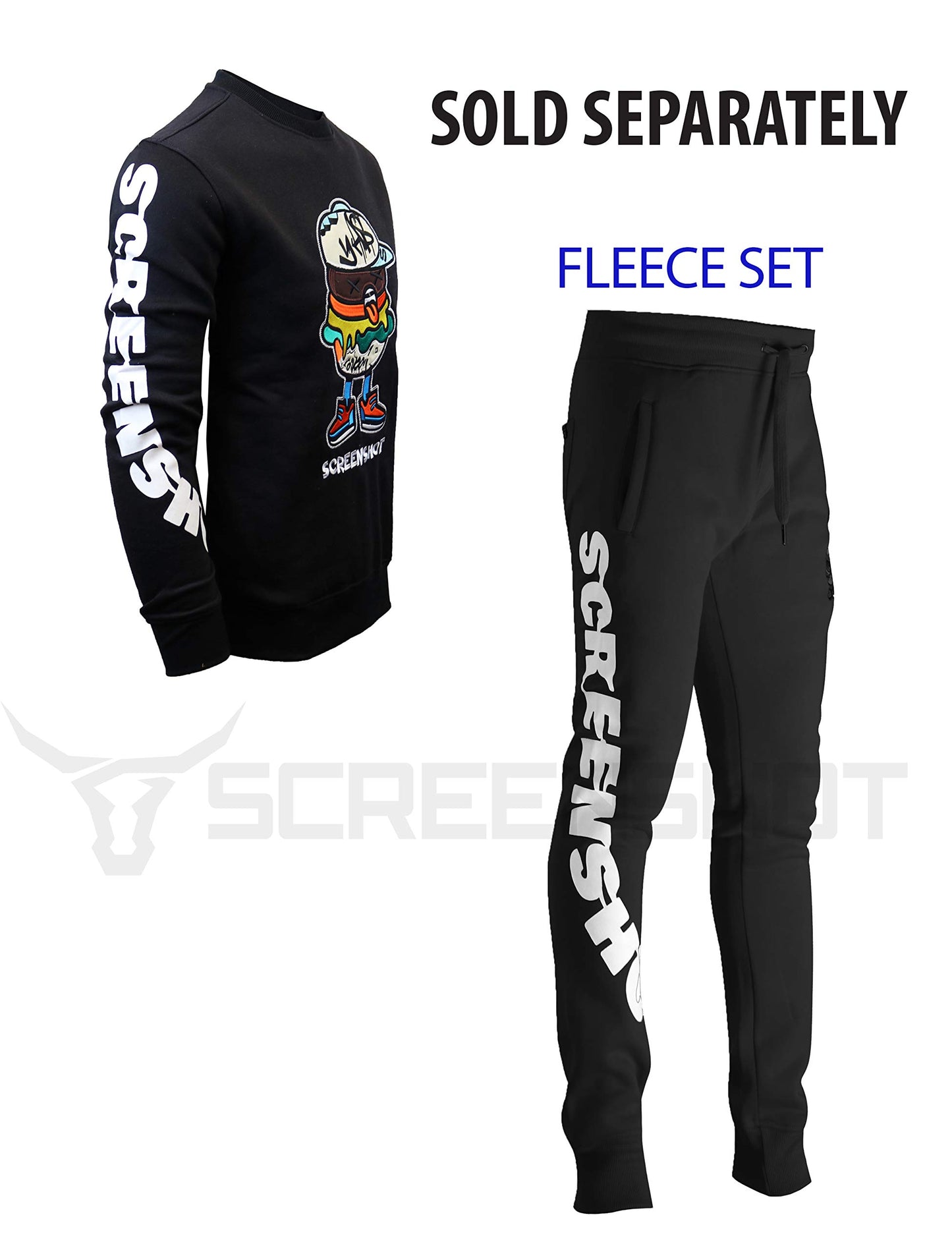 Screenshotbrand Mens Urban Hip Hop Premium Fleece - Pullover Active Urbanwear Street Fashion Crew Neck Sweatshirt