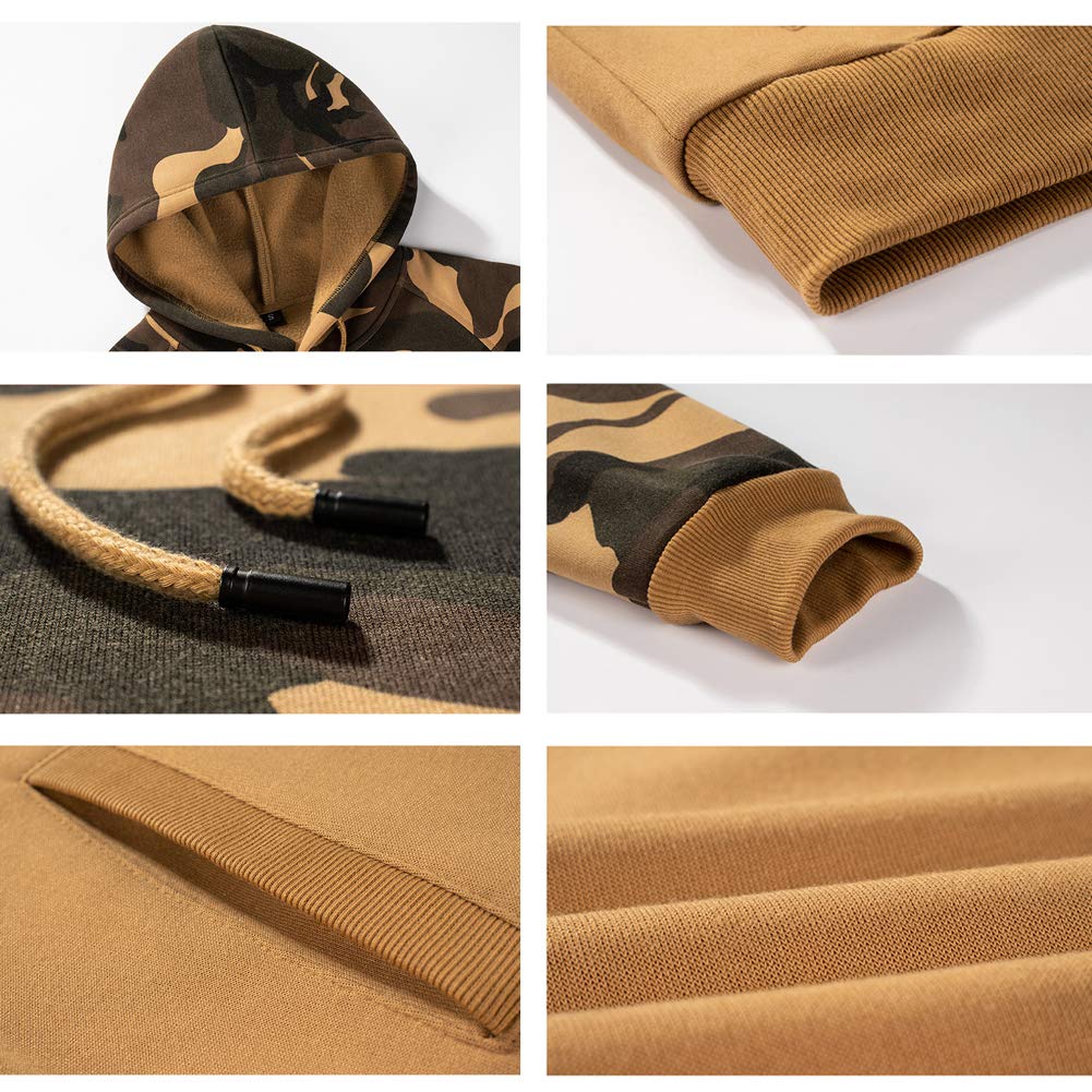 LBL Leading the Better Life Men's Solid Pullover Hoodies Sports Soft Blend Fleece Hooded Sweatshirts with Kangaroo Pocket