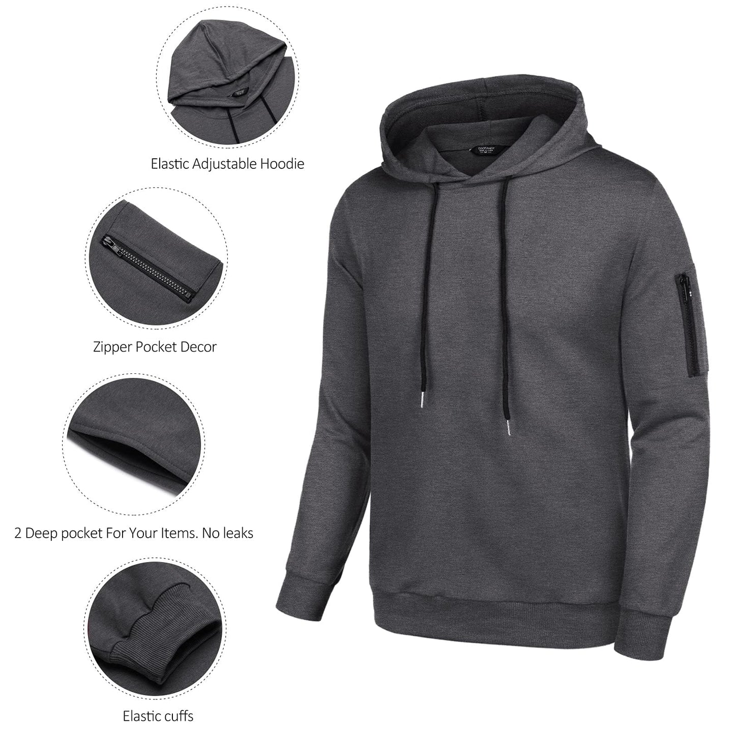 COOFANDY Men's Tracksuit 2 Piece Hooded Athletic Sweatsuits Casual Running Jogging Sport Suit Sets