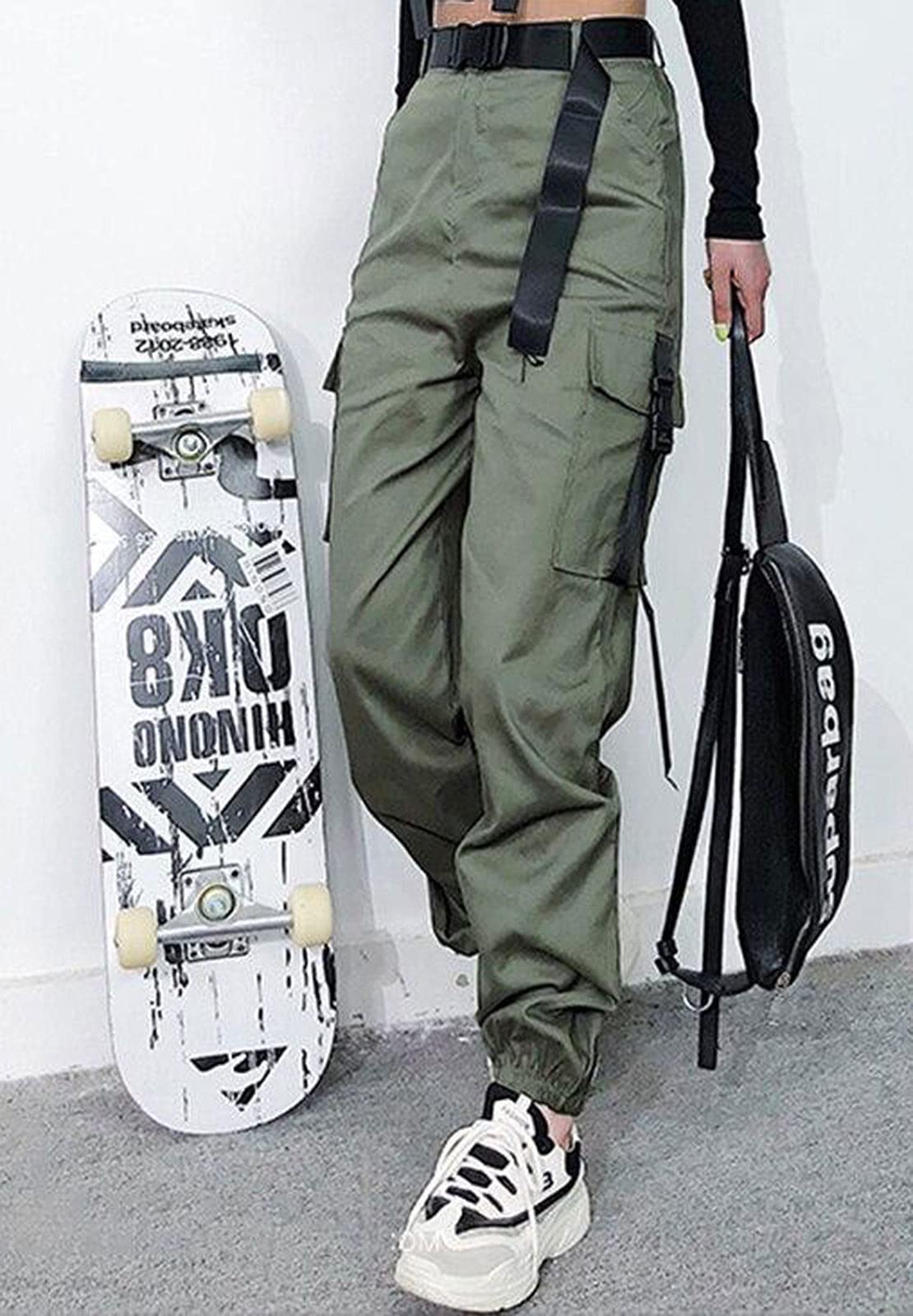 ZODLLS Women's Camo Pants Cargo Trousers Cool Camouflage Pants Elastic Waist Casual Multi Jogger Pants with Pocket