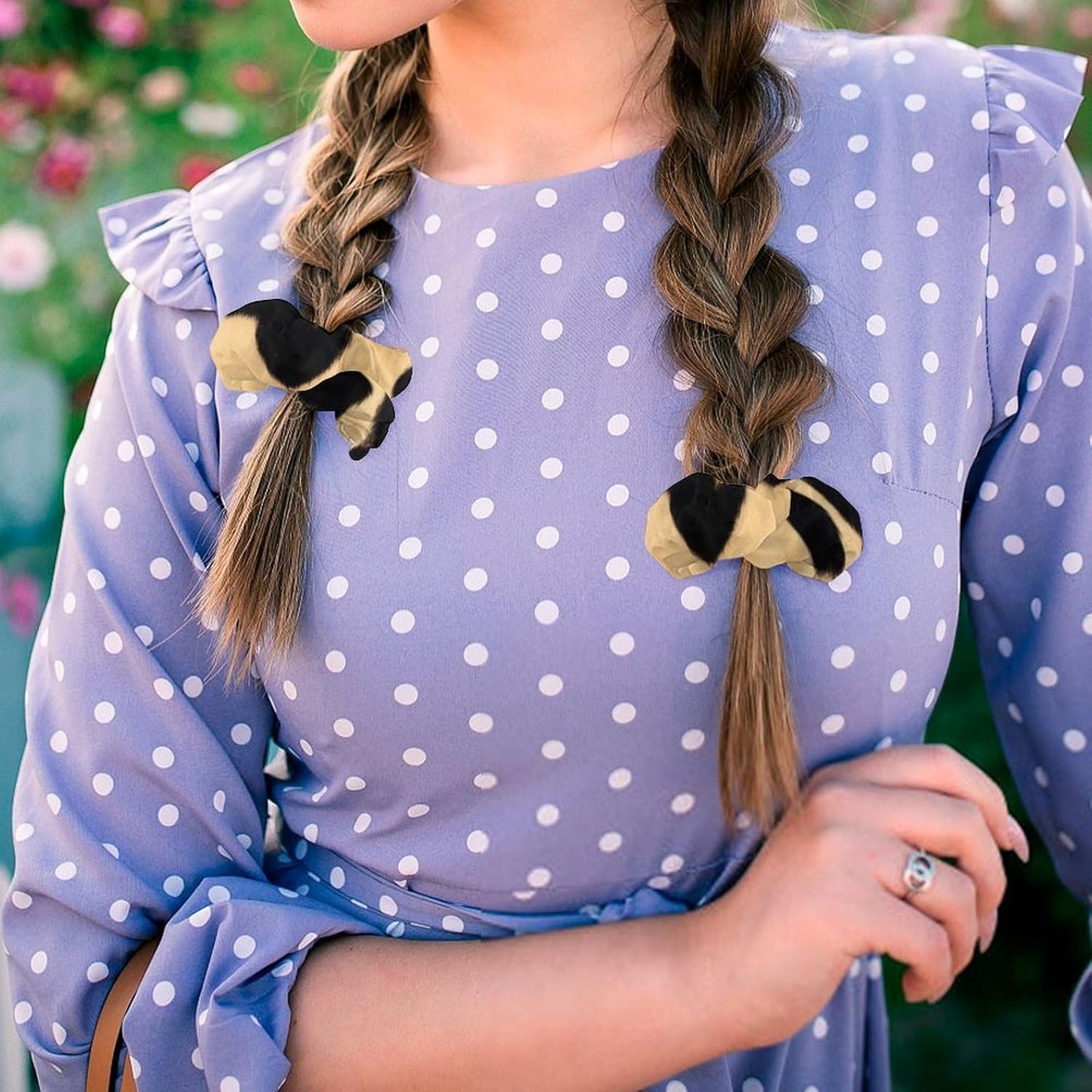 Supdreamc Fashion Hair Scrunchies Spiral Hair Ties for Women Braids, Cool Camo Military Camouflage Adjustable Ponytail Bands Dreadlock Accessories