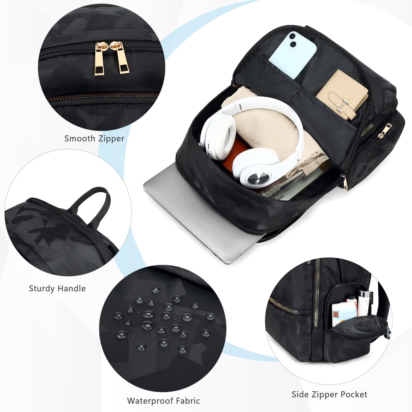 AO ALI VICTORY Backpack for Women Men Travel Laptop 15.6 Inch Computer Backpacks Anti Theft Carry on Bag College Bookbag Large Back Pack for Work Business Traveling Commuter Casual Daypack,Camo Green