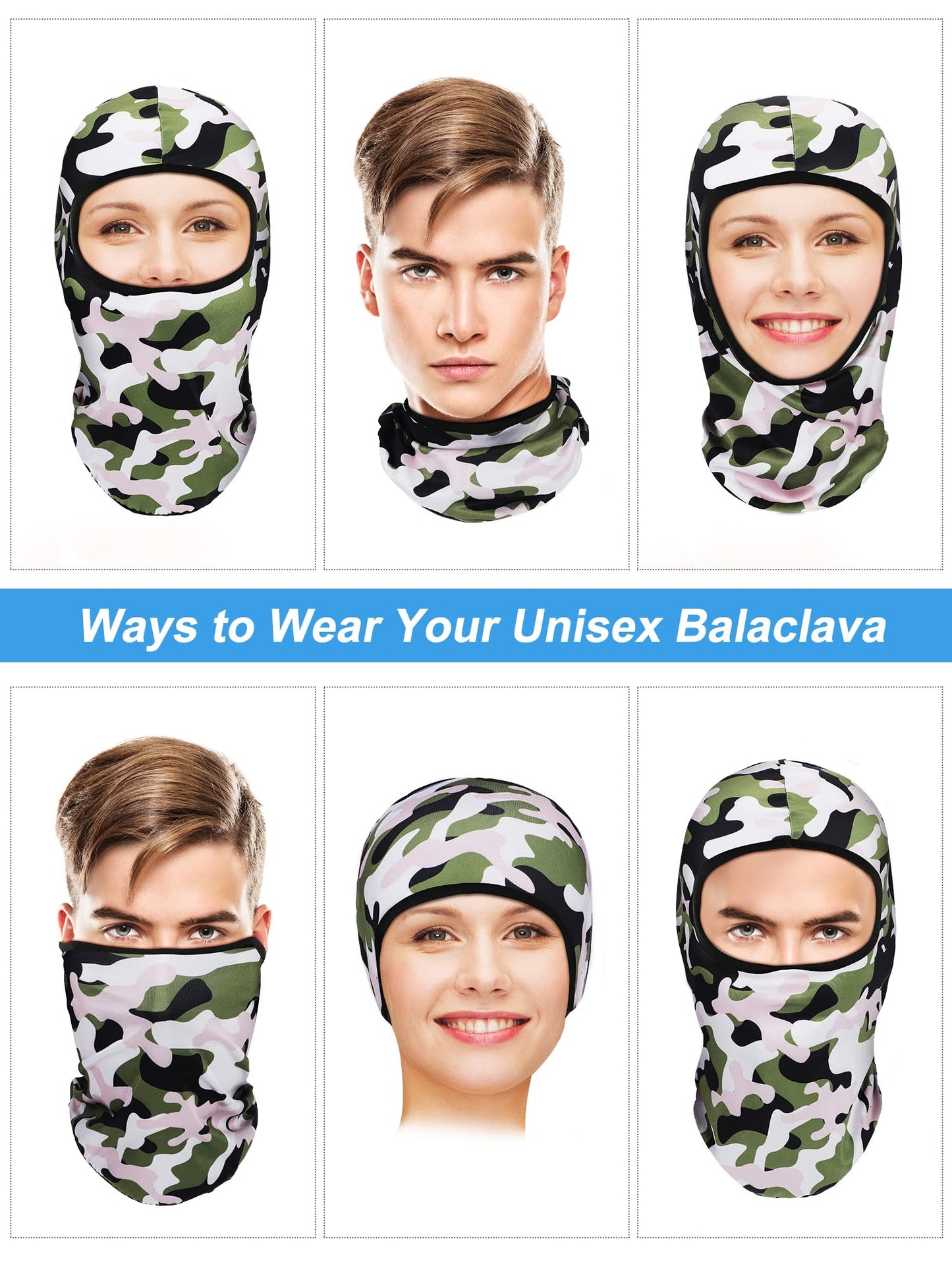 Geyoga 8 Pcs Balaclava Ski Mask Sun Protection Windproof Balaclava UV Protection Summer Full Face Covering for Outdoor Sports