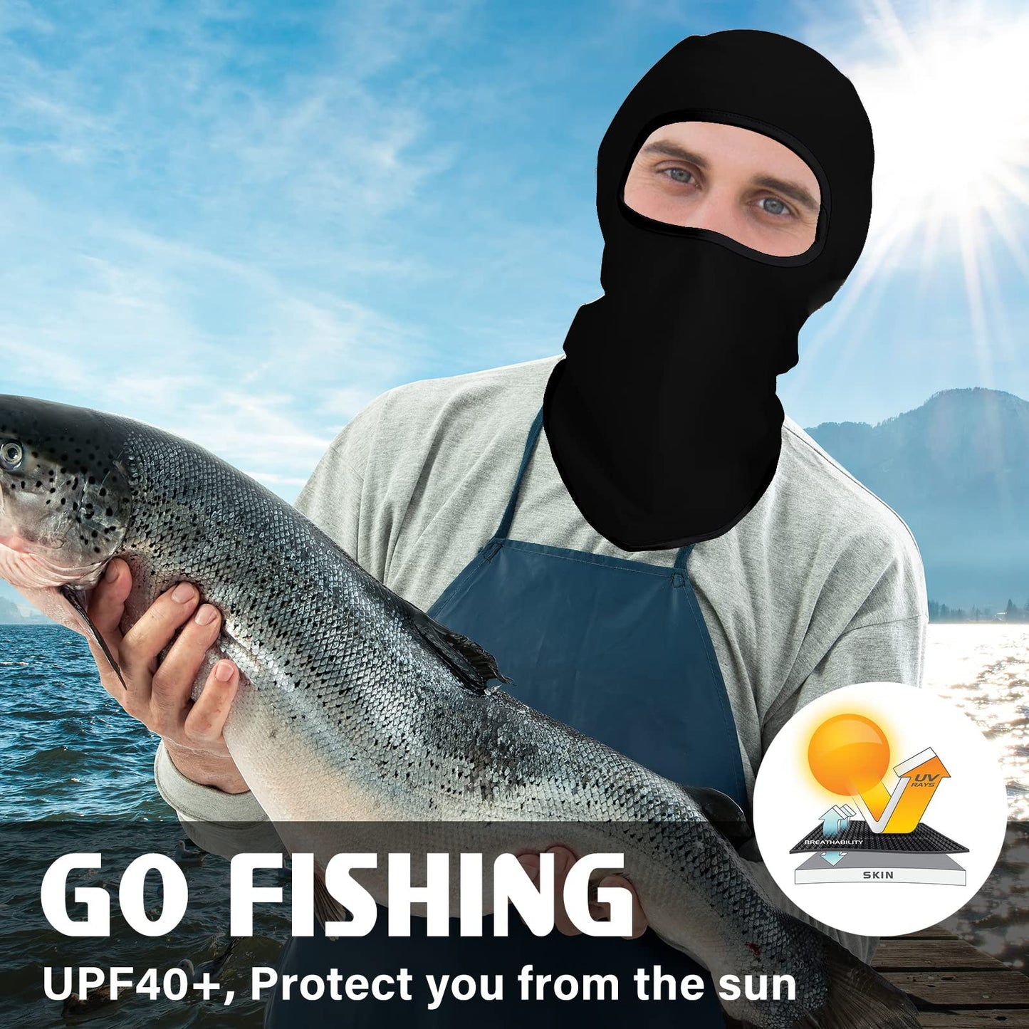 Obacle Balaclava Face Mask Men Women Lightweight for Ski Hunting Cycling Fishing