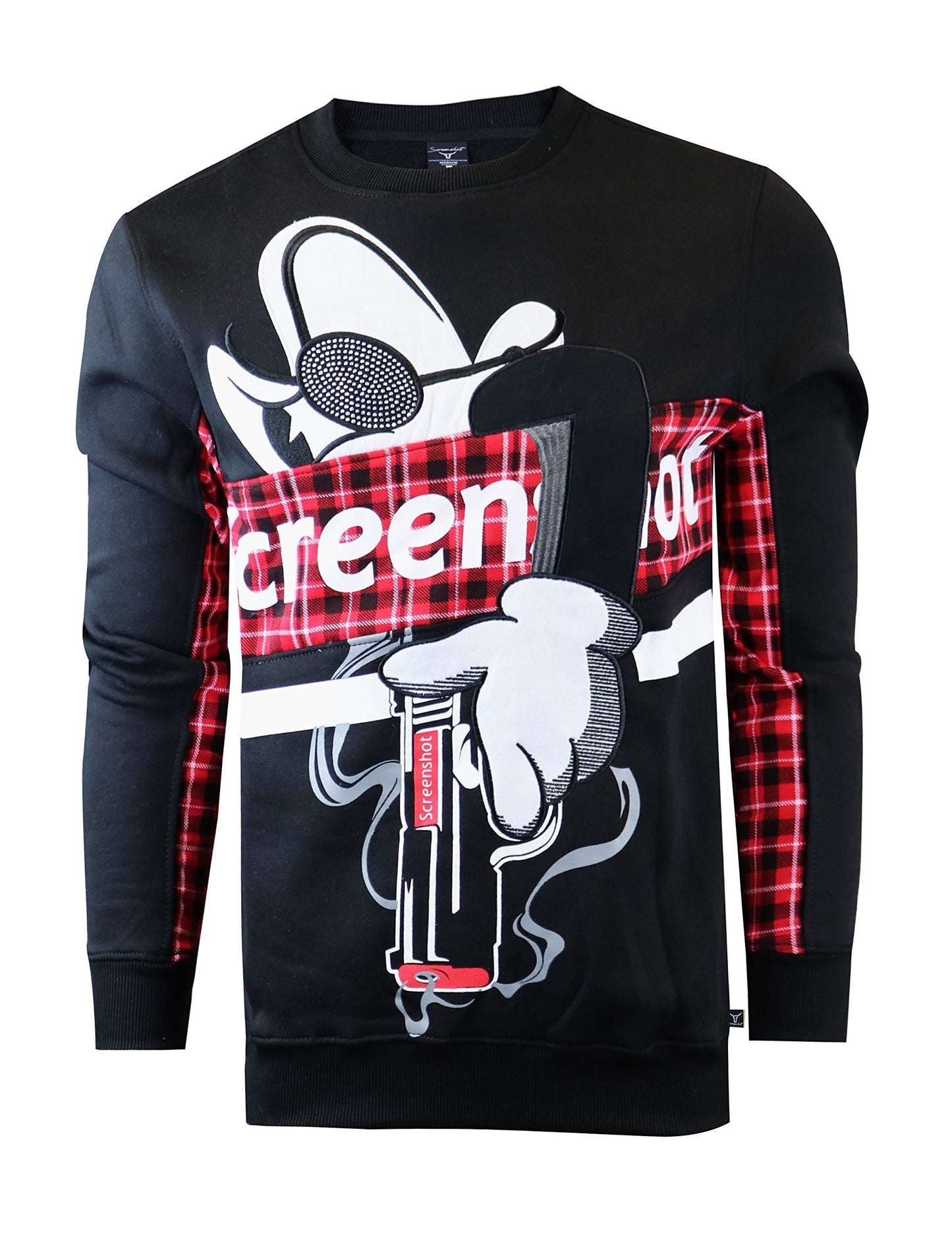 Screenshotbrand Mens Urban Hip Hop Premium Fleece - Pullover Active Urbanwear Street Fashion Crew Neck Sweatshirt