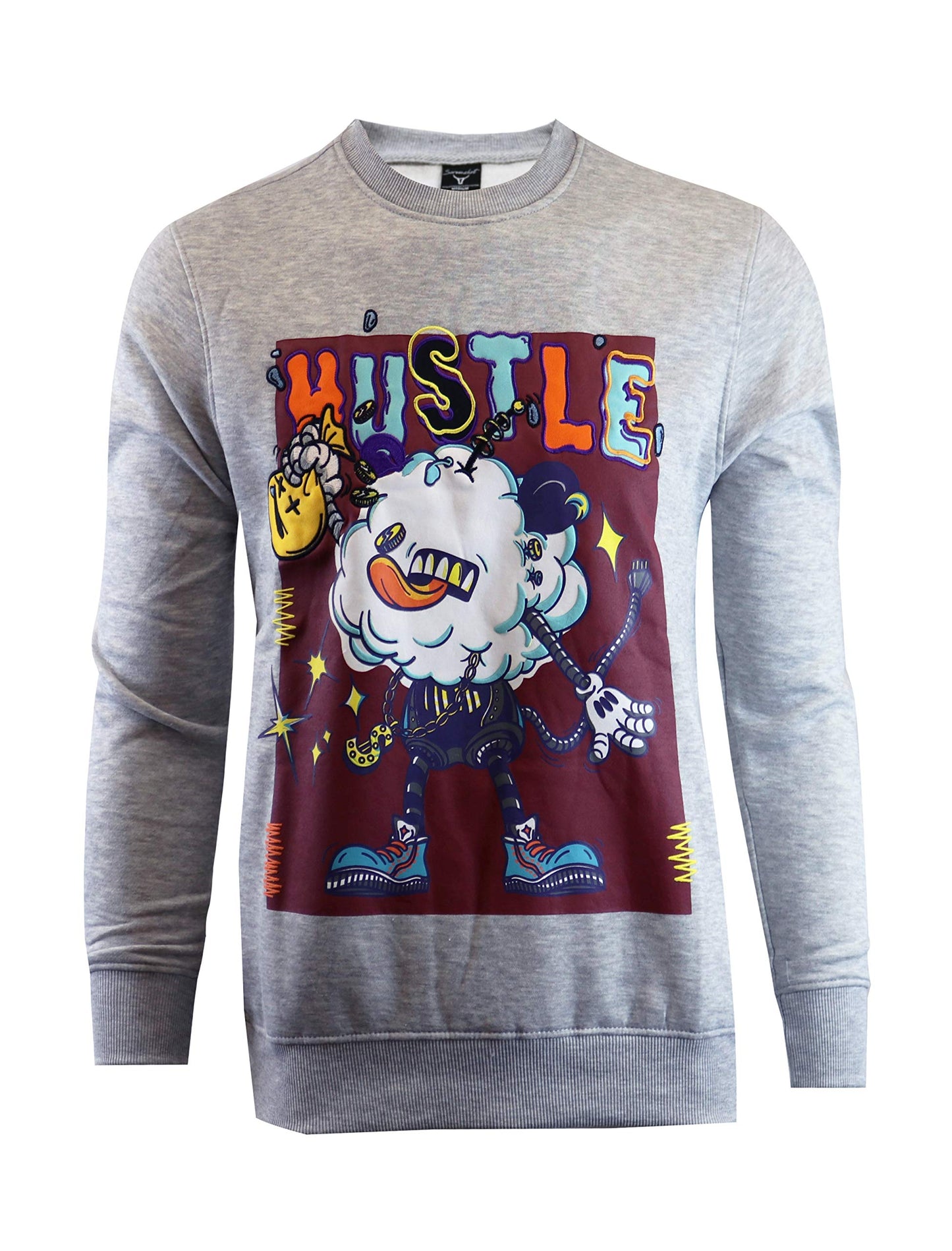 Screenshotbrand Mens Urban Hip Hop Premium Fleece - Pullover Active Urbanwear Street Fashion Crew Neck Sweatshirt