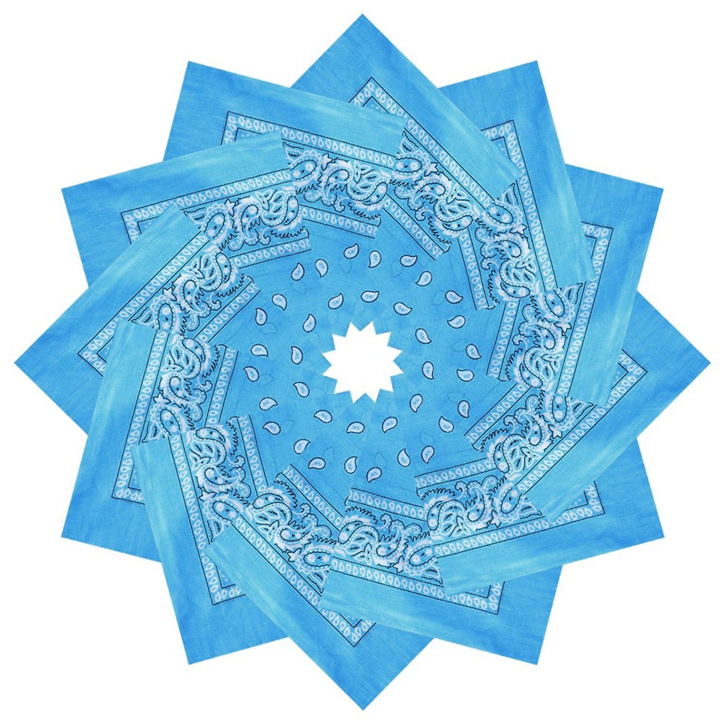 xsby 12 Piece Novelty Bandanas Paisley 100% Cotton Headwear