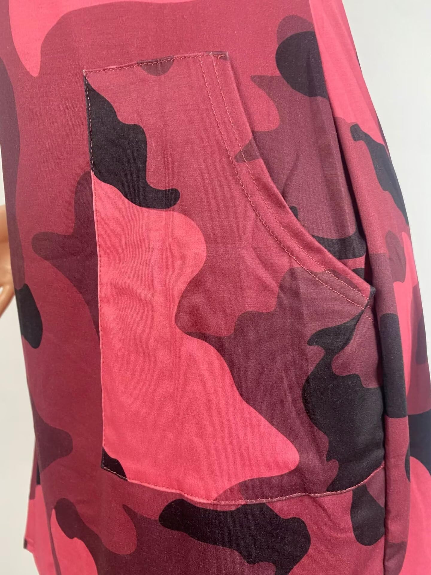 Camouflage Dress for Women Casual Sleeveless V Neck Sundress Cargo Mini Dresses with Pockets