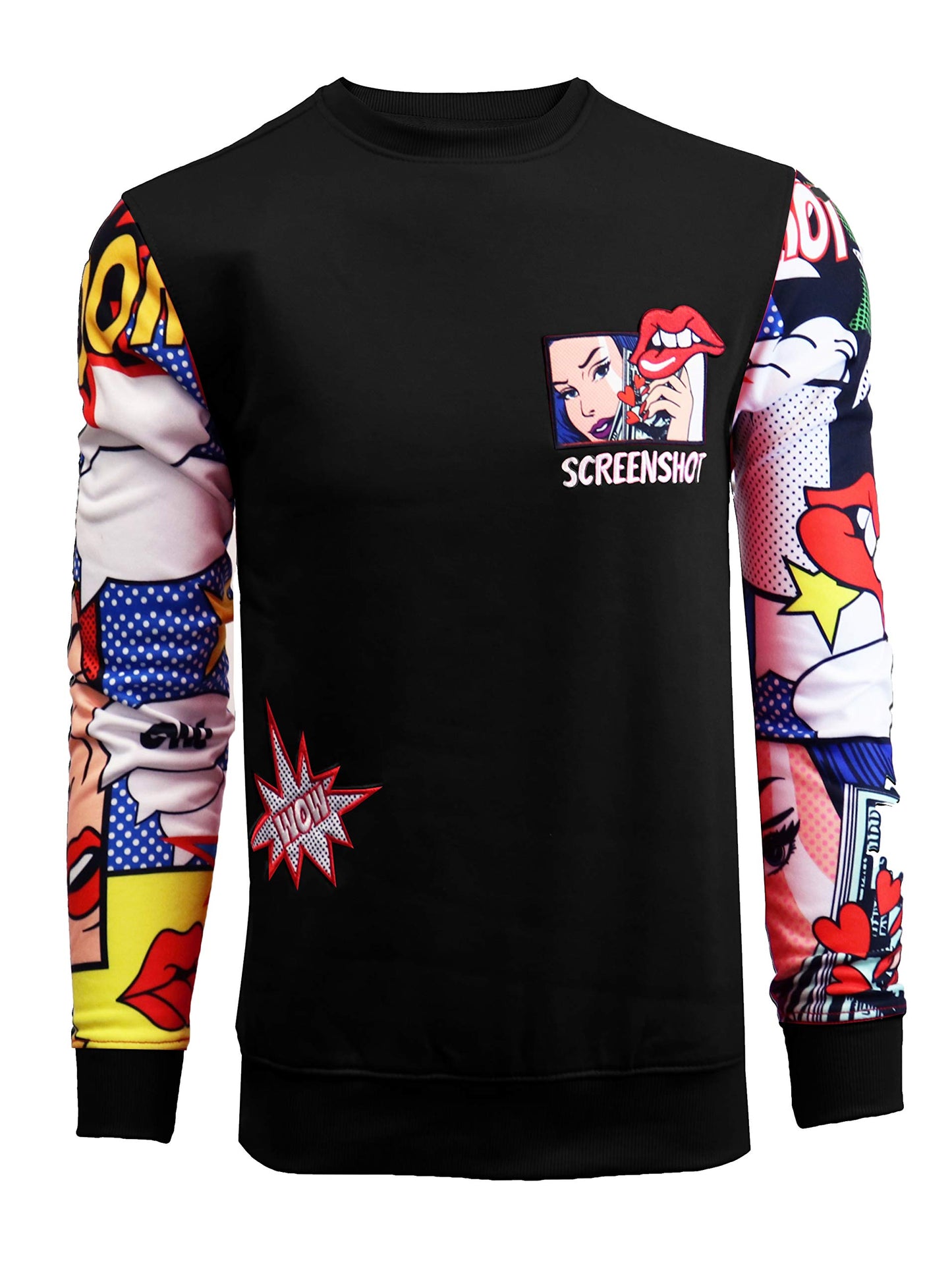 Screenshotbrand Mens Urban Hip Hop Premium Fleece - Pullover Active Urbanwear Street Fashion Crew Neck Sweatshirt