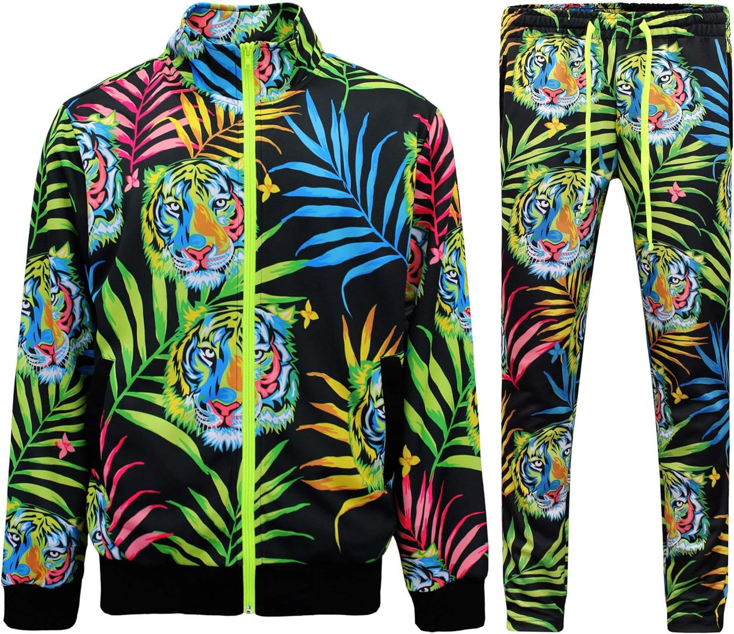 G-Style USA Men's Tiger Pattern Tracksuit Sets