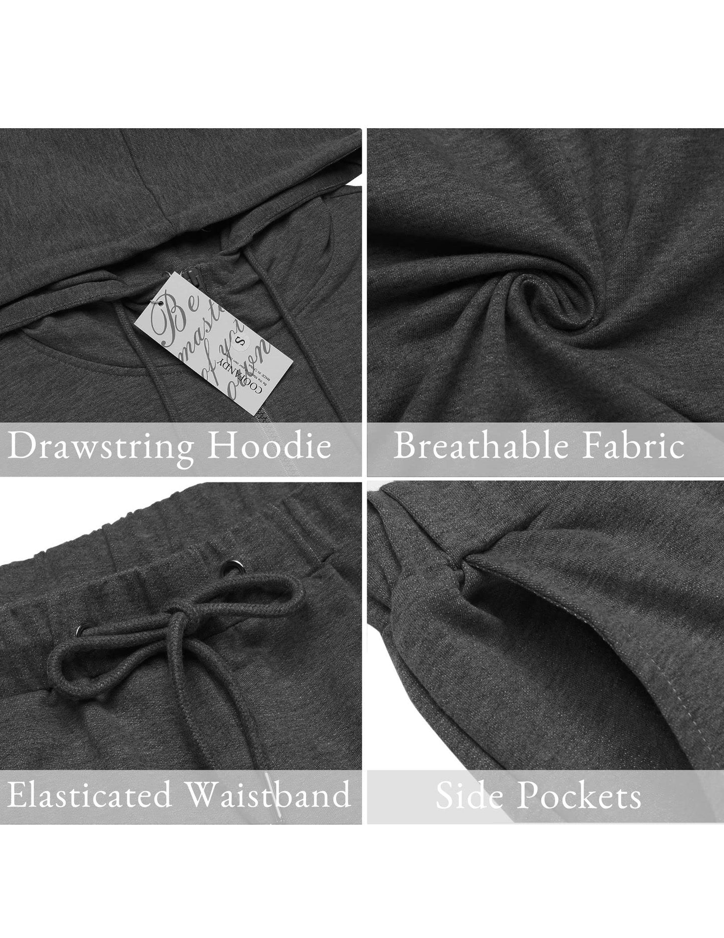 COOFANDY Sweatsuits for Men 2 Piece tracksuit Sets Full Zip Hoodie Sweatpants for Men Casual Sports Jogging Suits S-4XL