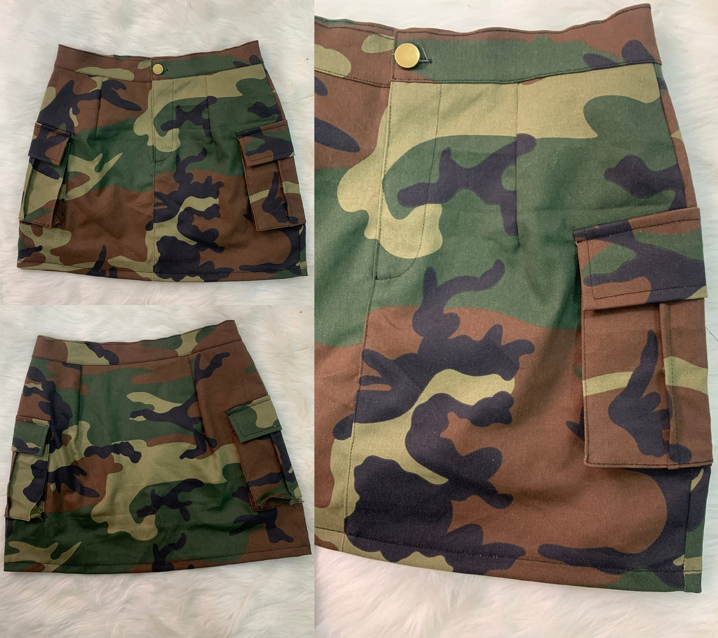 Vakkest Women's Camo Cargo Midi Skirt Elegant High Waist Vintage Dress Slit Front Ruffle Long Bodycon Maxi Skirts