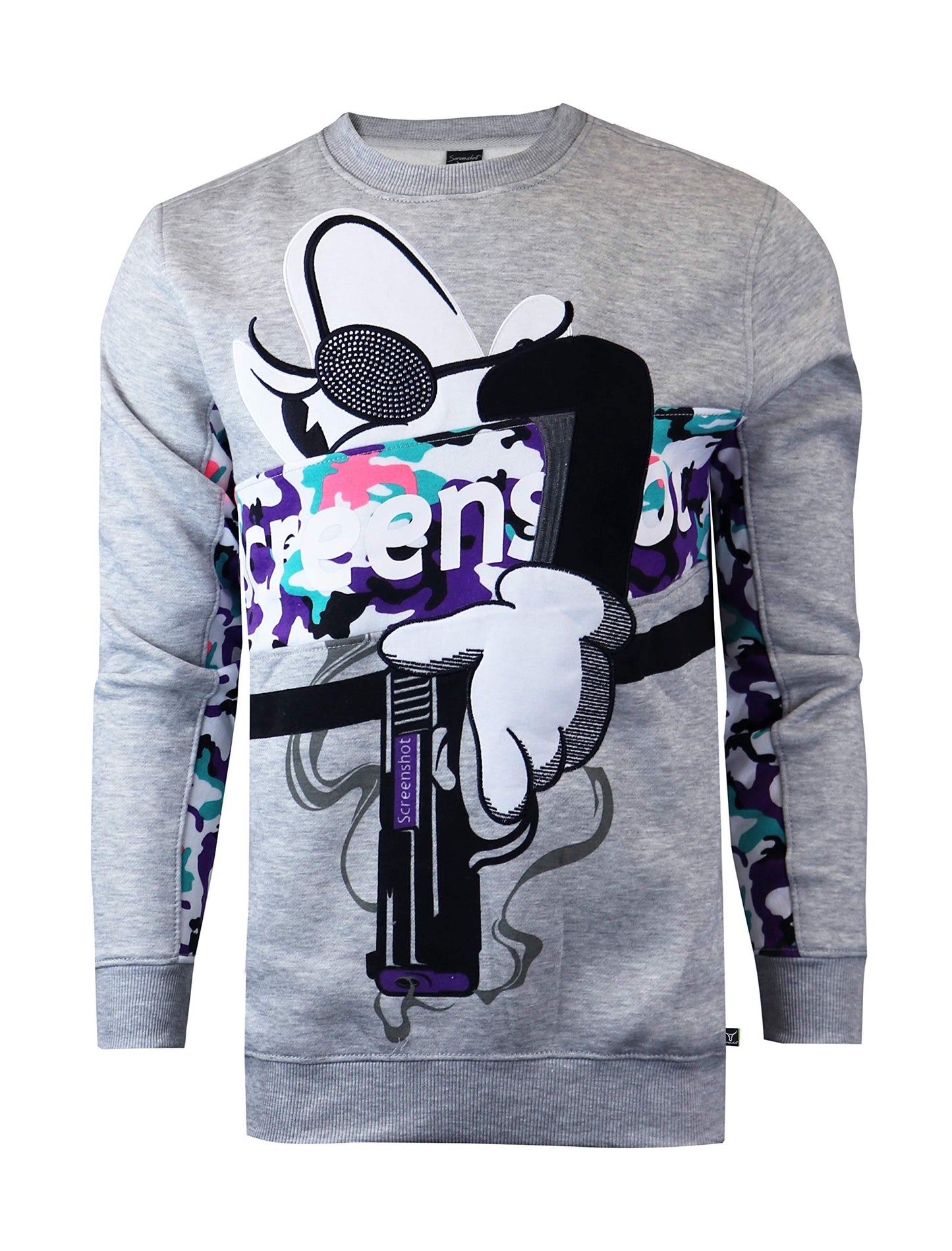 Screenshotbrand Mens Urban Hip Hop Premium Fleece - Pullover Active Urbanwear Street Fashion Crew Neck Sweatshirt