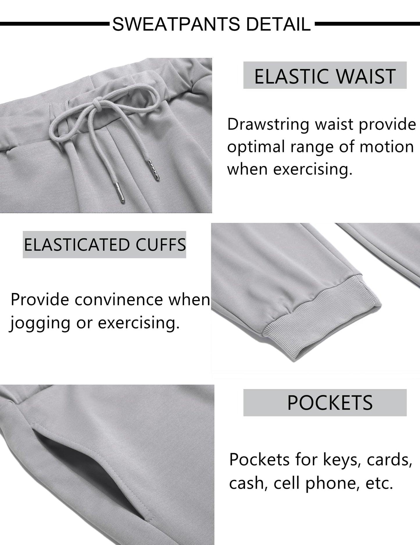 COOFANDY Sweatsuits for Men 2 Piece Tracksuit Casual Athletic Jogging Suit Hooded Set