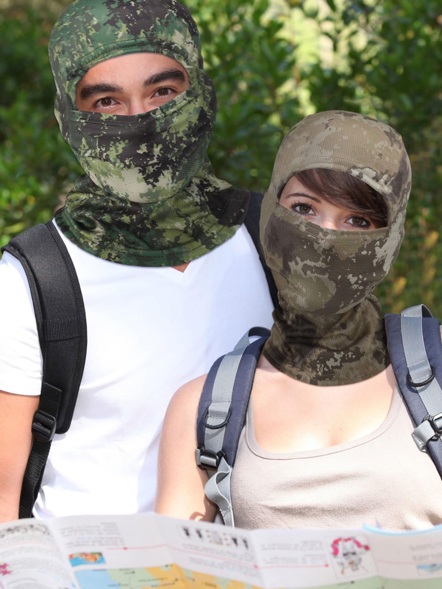 Blulu 3 Pieces Camo Balaclava Summer Full Face Mask Ski Mask Sun Dust Protection Full Face Cover for Men Women Outdoor