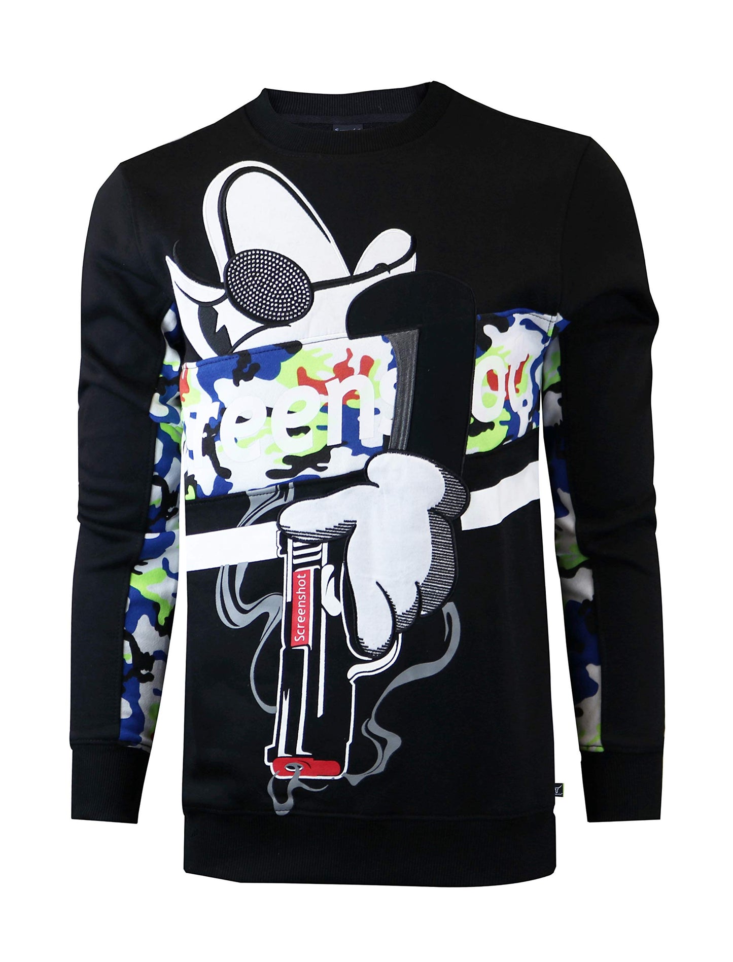 Screenshotbrand Mens Urban Hip Hop Premium Fleece - Pullover Active Urbanwear Street Fashion Crew Neck Sweatshirt