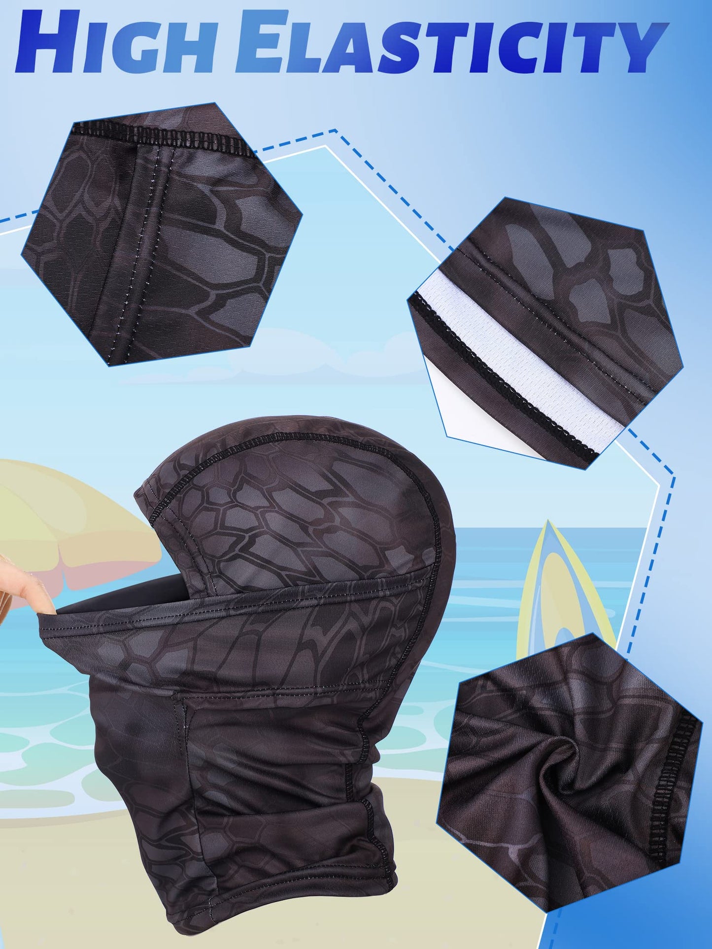 Blulu 3 Pieces Camo Balaclava Summer Full Face Mask Ski Mask Sun Dust Protection Full Face Cover for Men Women Outdoor