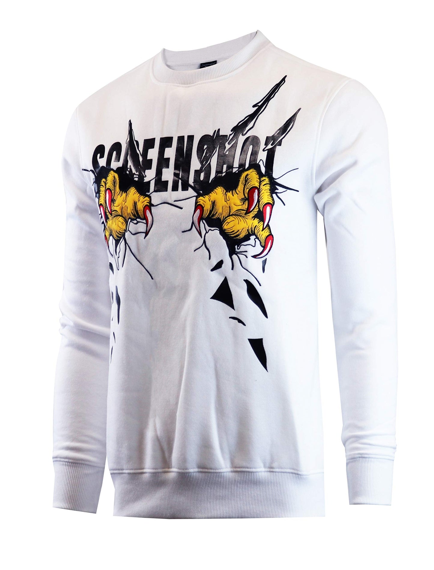 Screenshotbrand Mens Urban Hip Hop Premium Fleece - Pullover Active Urbanwear Street Fashion Crew Neck Sweatshirt