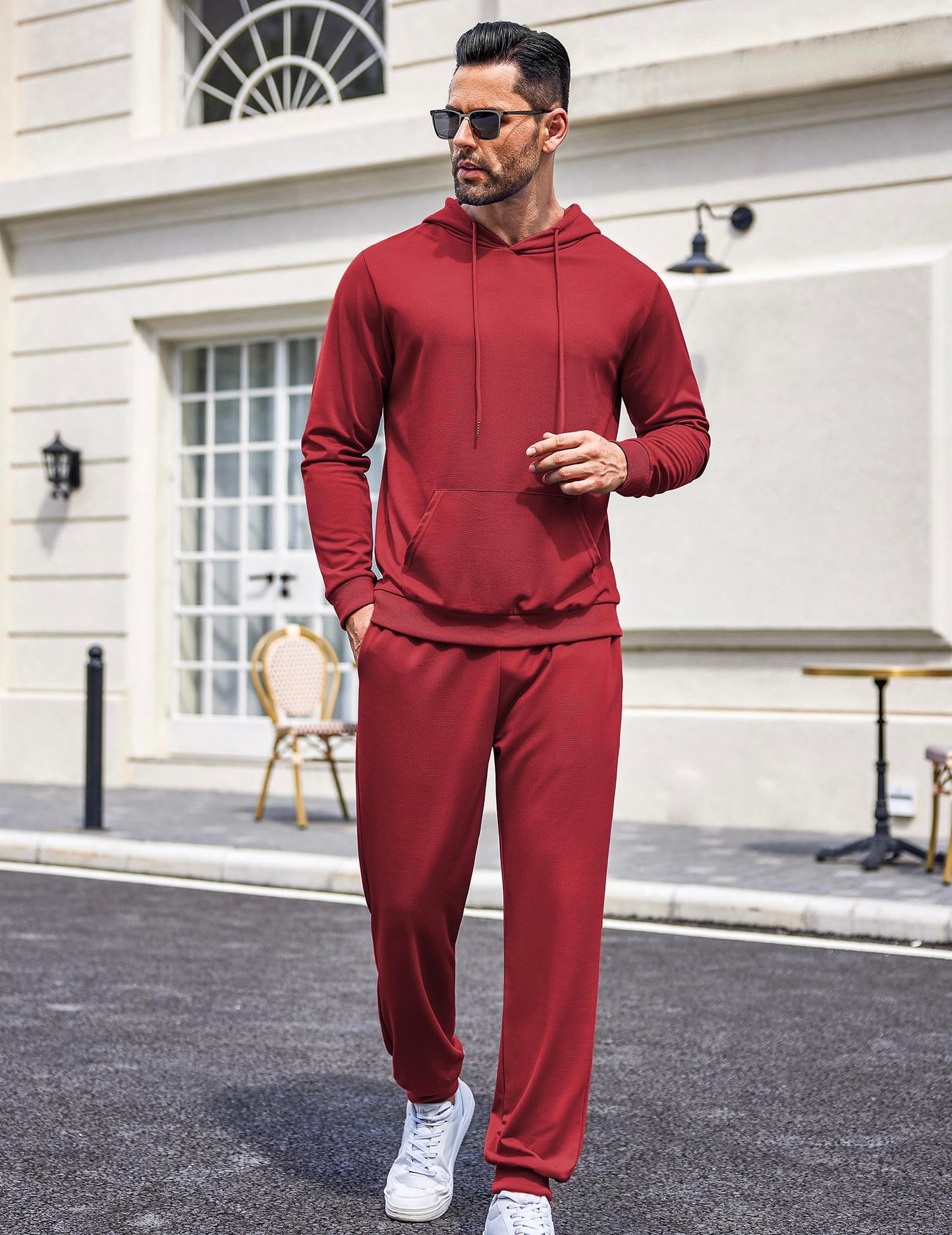 COOFANDY Sweatsuits for Men 2 Piece Tracksuit Casual Athletic Jogging Suit Hooded Set