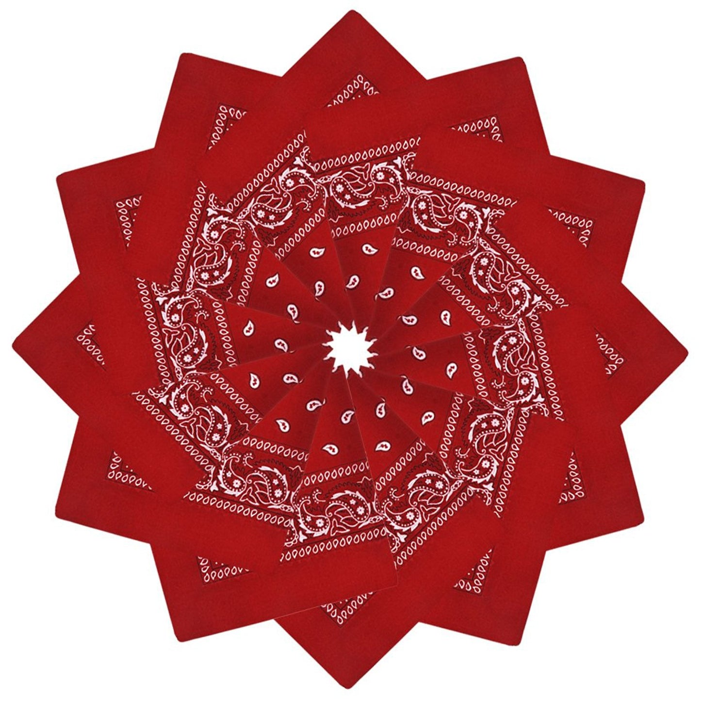 xsby 12 Piece Novelty Bandanas Paisley 100% Cotton Headwear