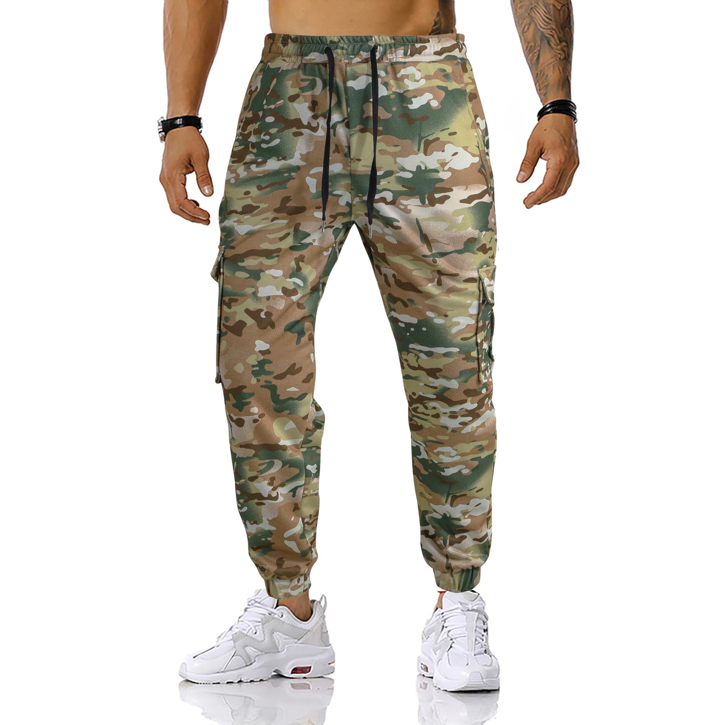 GRAJTCIN Casual Camo Joggers Sweatpants for Men Lightweight Hiking Outdoor Sweatpants Streetwear Pants for Men