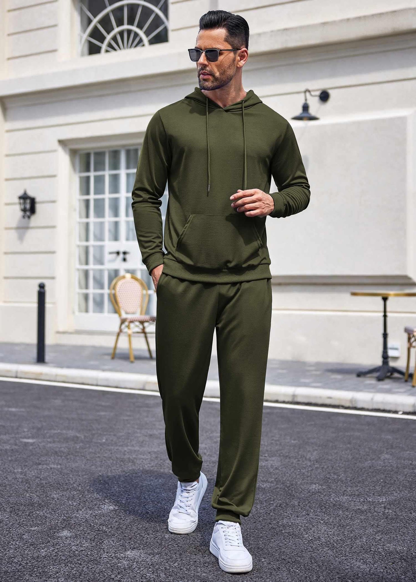 COOFANDY Sweatsuits for Men 2 Piece Tracksuit Casual Athletic Jogging Suit Hooded Set