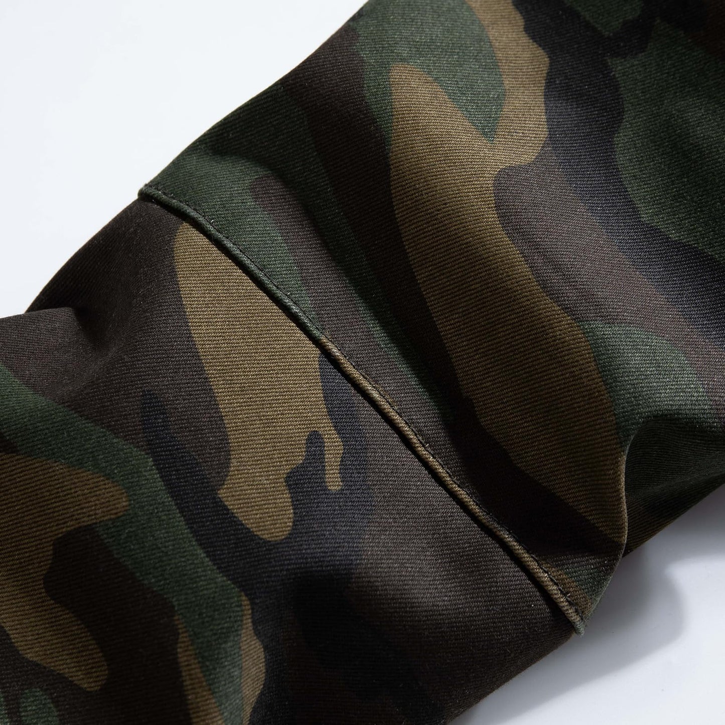 Men's Casual Military Cargo Pants Jeans Camo Trousers Ripped Holes Denim Biker