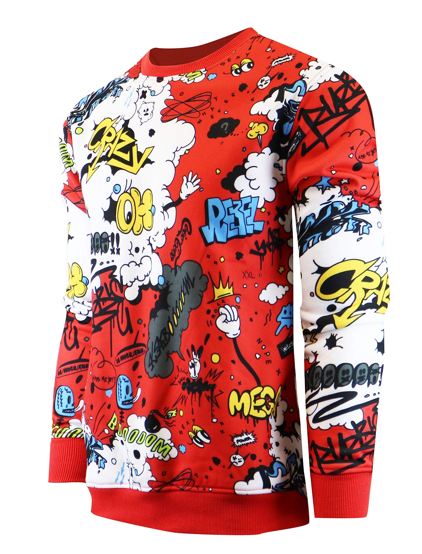 Screenshotbrand Mens Urban Hip Hop Premium Fleece - Pullover Active Urbanwear Street Fashion Crew Neck Sweatshirt