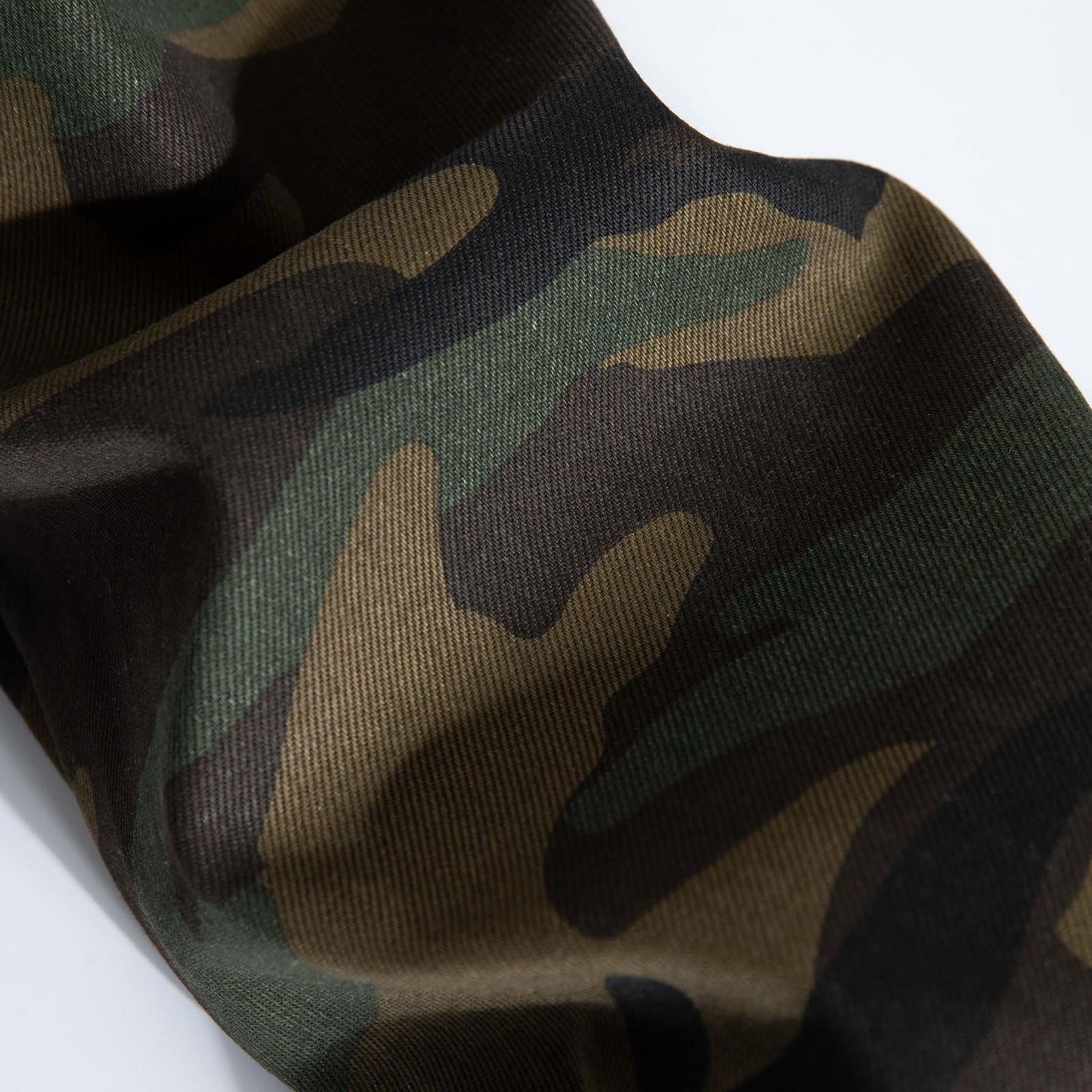 Men's Casual Military Cargo Pants Jeans Camo Trousers Ripped Holes Denim Biker