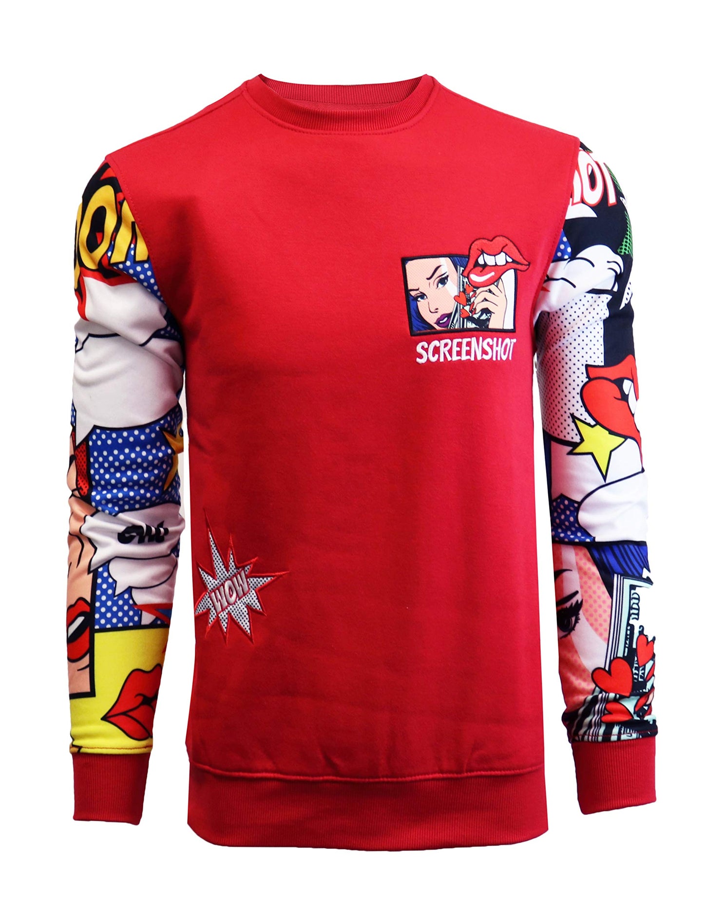 Screenshotbrand Mens Urban Hip Hop Premium Fleece - Pullover Active Urbanwear Street Fashion Crew Neck Sweatshirt