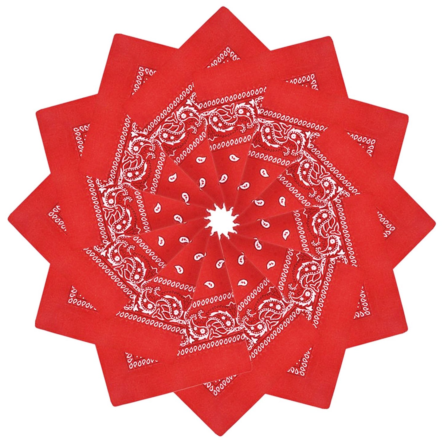 xsby 12 Piece Novelty Bandanas Paisley 100% Cotton Headwear