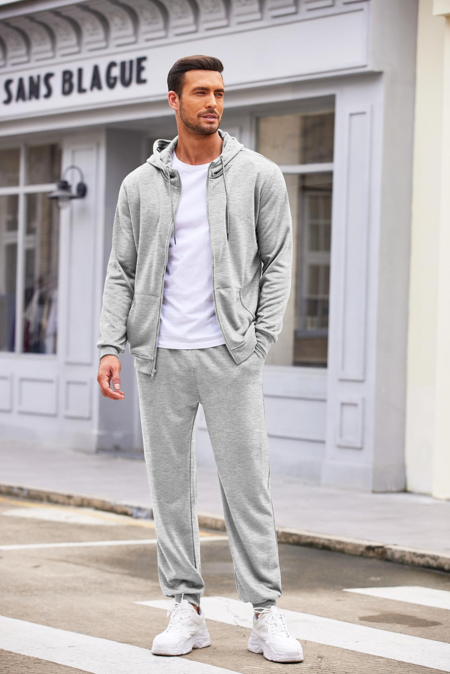 COOFANDY Sweatsuits for Men 2 Piece tracksuit Sets Full Zip Hoodie Sweatpants for Men Casual Sports Jogging Suits S-4XL