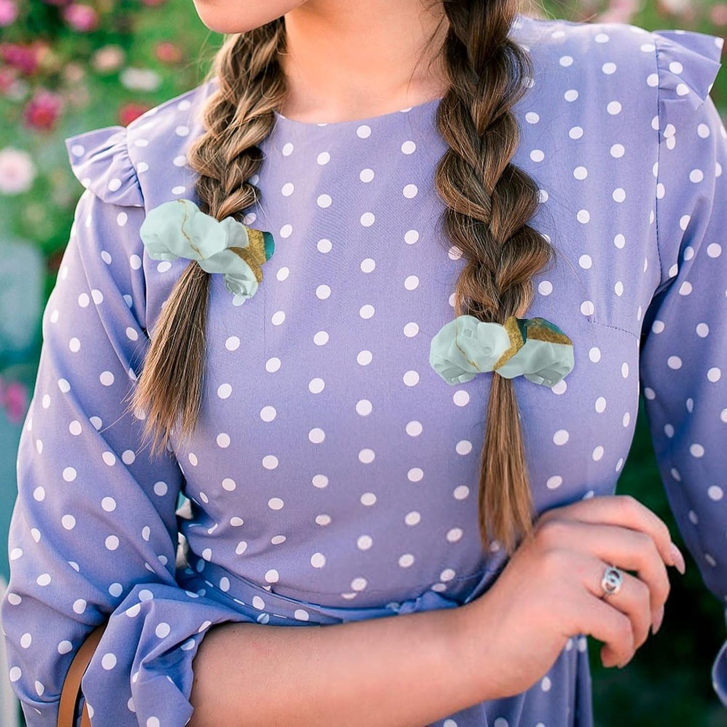 Supdreamc Fashion Hair Scrunchies Spiral Hair Ties for Women Braids, Cool Camo Military Camouflage Adjustable Ponytail Bands Dreadlock Accessories