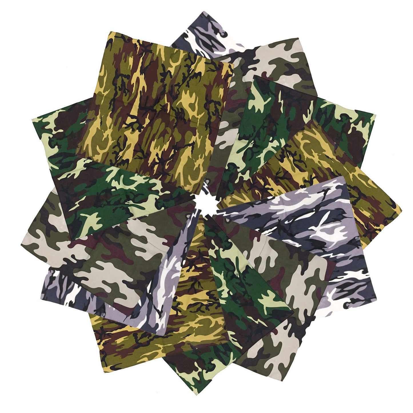 xsby 12 Piece Novelty Bandanas Paisley 100% Cotton Headwear